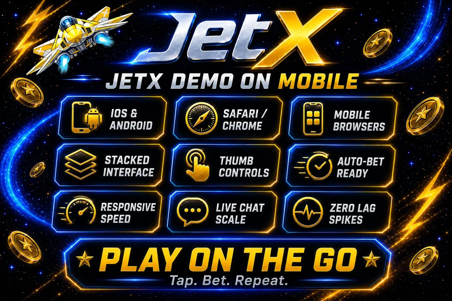 Playing JetX Demo on Mobile Devices